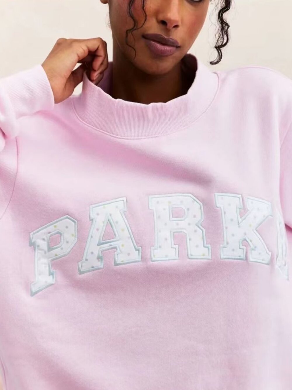 Parke Mock Neck Birthday Cake Crewneck Sweatshirt S/M